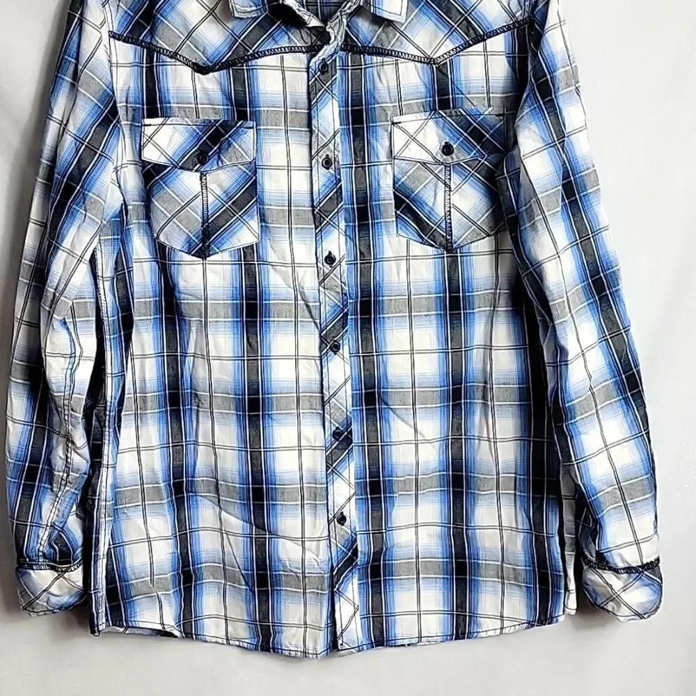 🖤5/$20🖤 ROUTE 66.. plaid button down shirt..